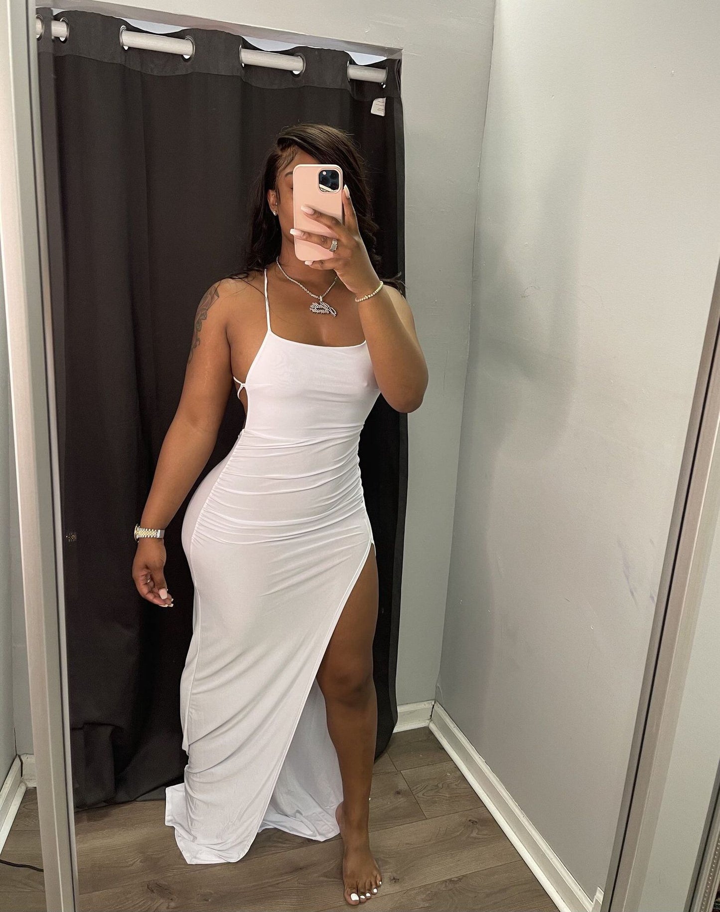Sexy Asymmetric, Backless High Split Maxi Dresses