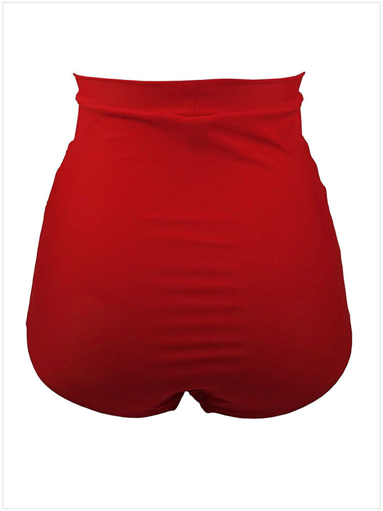 Sexy Solid High Waist Bikini Bottom Women Swimwear